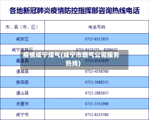 疫情咸宁煤气(咸宁市燃气公司服务热线)-第2张图片